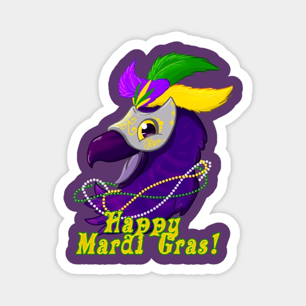 Mardi Gras Bird Magnet by SyskyDoodles