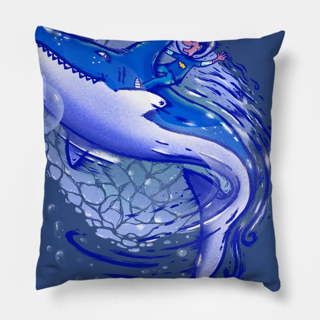 Mateo Soars the Ocean Pillow by linesonstuff