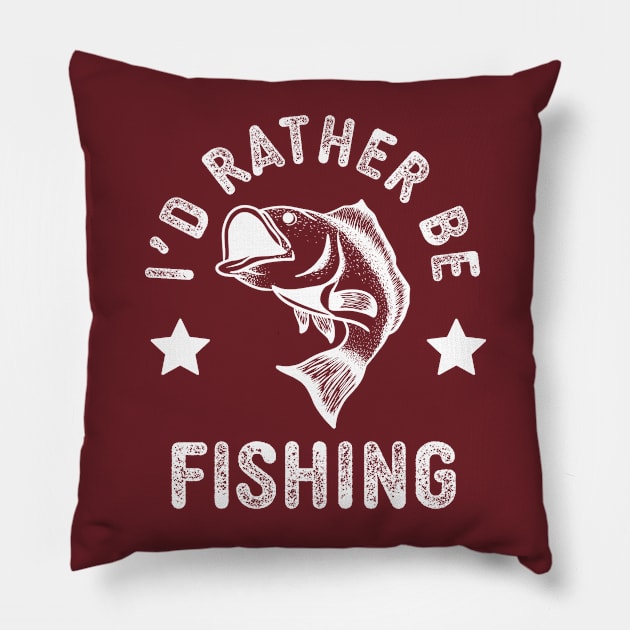 I’d Rather Be Fishing Pillow by narekmug