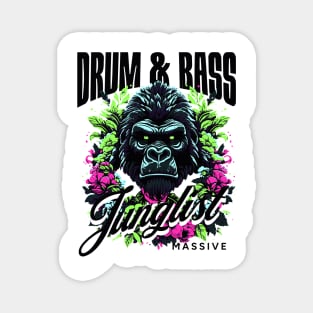 DRUM AND BASS  - Junglist Gorilla Massive (Black/Green/Pink) Magnet