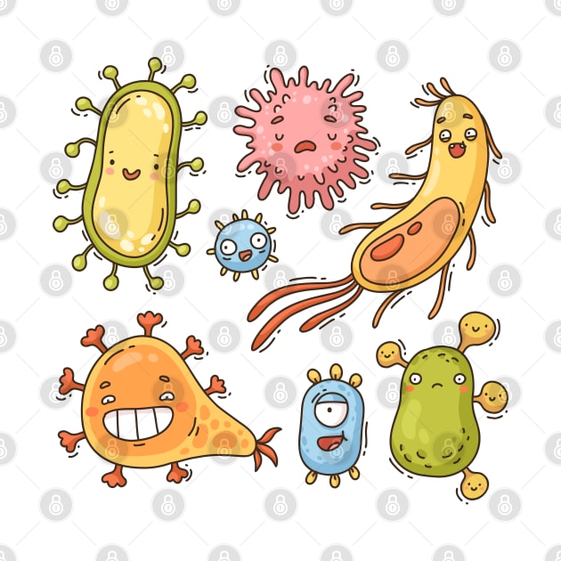 Germs Funny Cartoon by Mako Design 