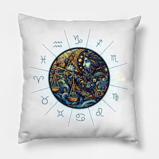 ZODIAC Libra - Astrological LIBRA - LIBRA - ZODIAC sign - Van Gogh style - 3 Pillow