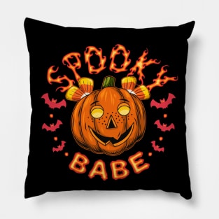 Spooky pumpkin kid for Halloween holiday Pillow