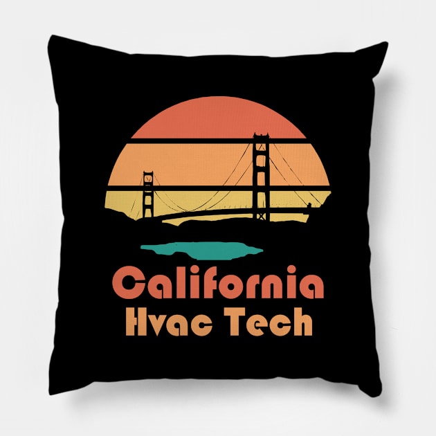 California Hvac Tech Golden State Pillow by The Hvac Gang