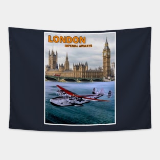 London England Imperial Airways Travel and Tourism Advertising Print Tapestry