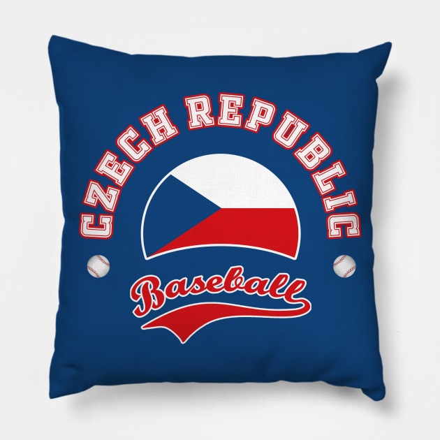 Czech Republic Baseball Team Pillow by CulturedVisuals