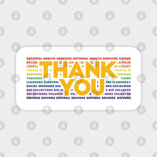Rainbow Thank you NHS and Frontliners Magnet by Dorothy Designs