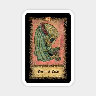 Queen Of Cups. Eternal Bones Tarot Design (Colorful) Magnet