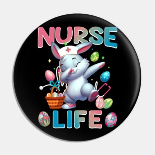 Cute Nurse Life Dabbing Easter Bunny Pin