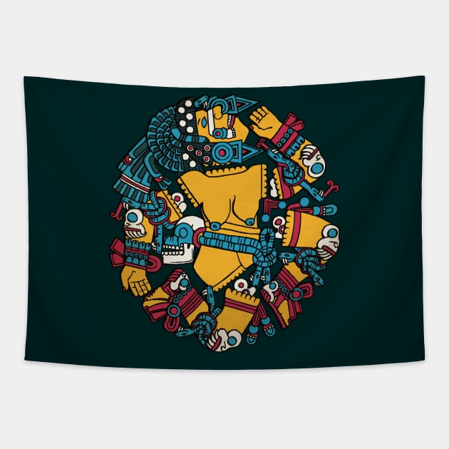 Coyolxāuhqui Aztec Goddess Tapestry by Beltschazar