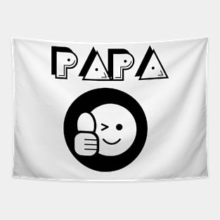 Papa Father Thumbs Up Icon Round Tapestry