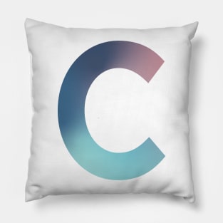 Gradient Letter C Initial Alphabet Pillow