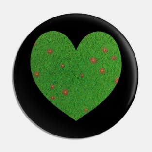 Romantic pink flower in a mellow green meadow, lover minimal painting spring landscape Pin