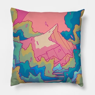 Forest river mountain Pillow