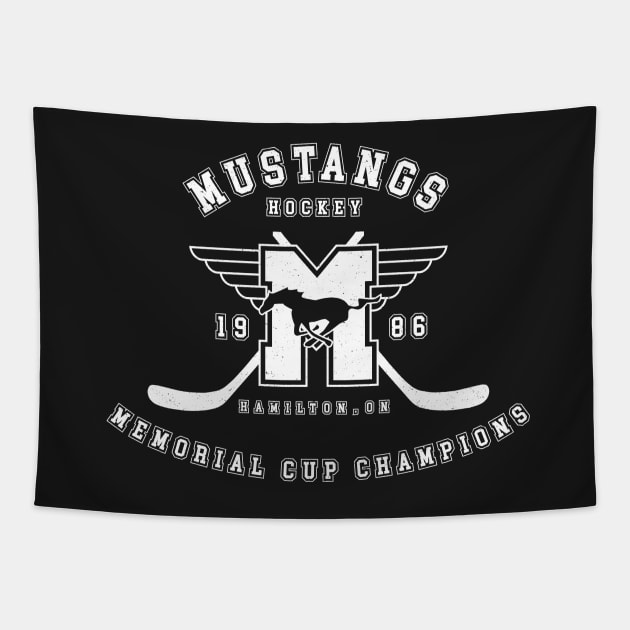 Mustangs Hockey - Memorial Cup Champions (white) Tapestry by bryankremkau