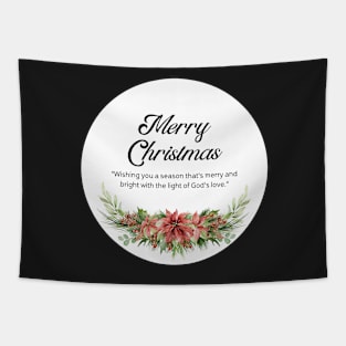 Merry Christmas Round Sticker 28 Tapestry