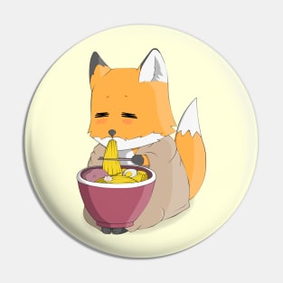 Fox and ramen Pin