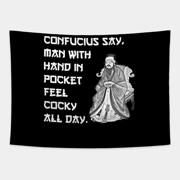 Funny Confucius Print Tapestry by BasicBeach