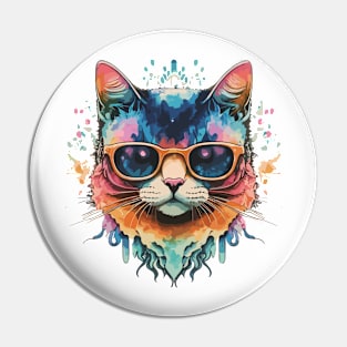 Tie Dye Cat Pin