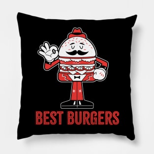 Mister Best Burgers Vintage Pillow