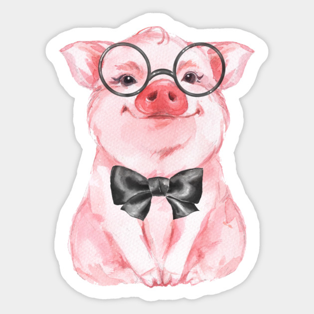 pig with glasses