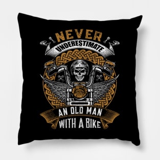 Never underestimate an old man with a bike Pillow