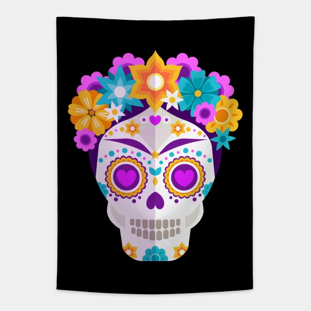 Frida Khalo - Catrina - dia de los muertos - design Tapestry by verde