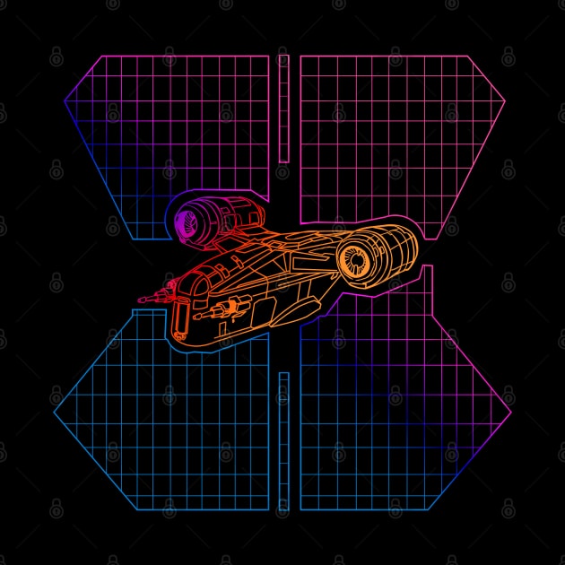 Retro galaxy space ship by Rackham