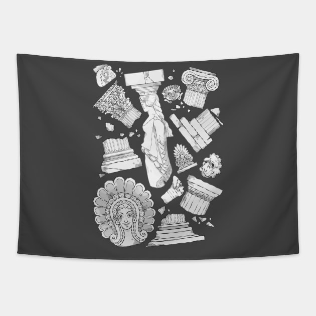 Greek Architectural Elements Tapestry by FabioMancini