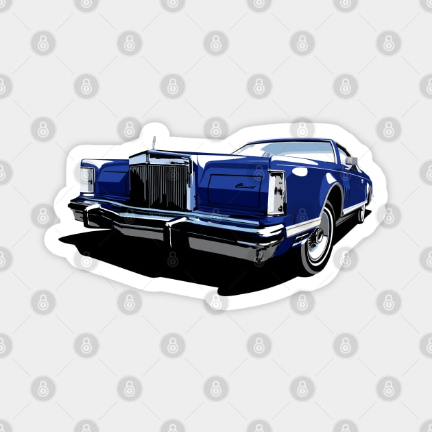 1970s Lincoln Continental in dark blue Magnet by candcretro