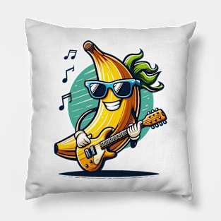 Banana Playing Guitar Pillow