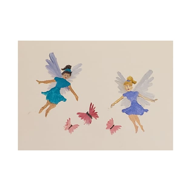 Fairies at play oil painting by Tabitha Kremesec by Tabitha Kremesec 