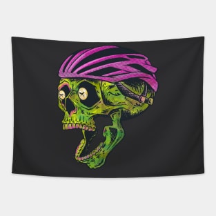 Bike Messenger Skull Illustration Tapestry