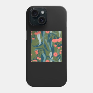 Eucalyptus flowers in pink and green Phone Case