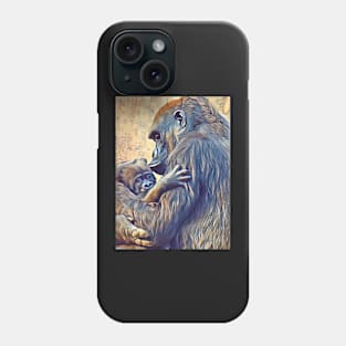 Western Lowland Gorilla and baby Phone Case