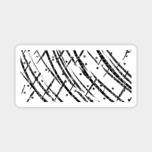 Black lines and white dots Magnet