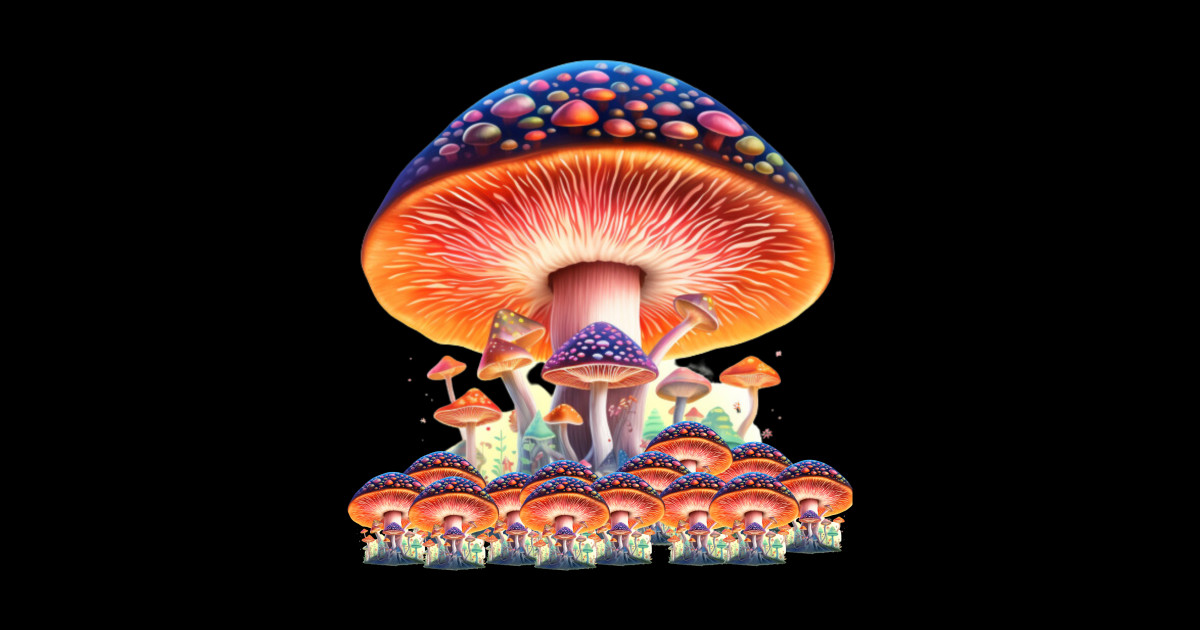 Mushrooms Paradise Mushroom Fungus Art Sticker Teepublic 2716