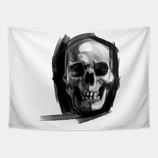 poker face skull Tapestry