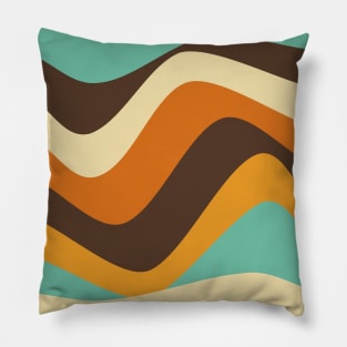 1970's style retro wave pattern Pillow