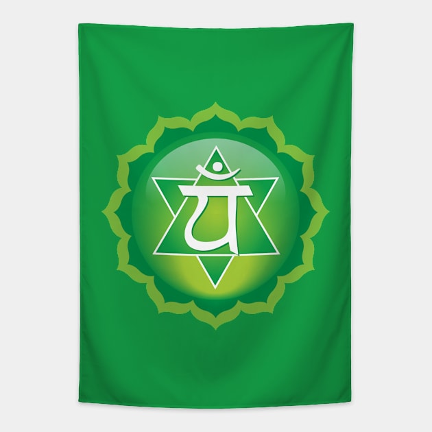 Heart: Anahata Chakra Symbol Tapestry by Serena King