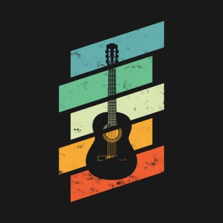 Vintage Style Classical Guitar Retro Colors T-Shirt