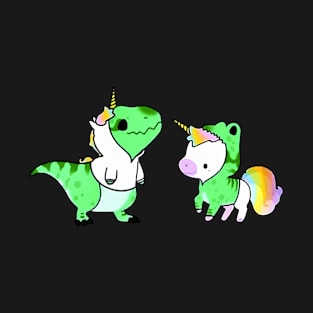 Sarus Animals Cute Lovely Green Unicorn T-Shirt