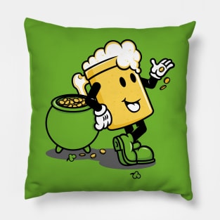 Cartoon Beer Irish American Lager St. Patricks Day Pillow