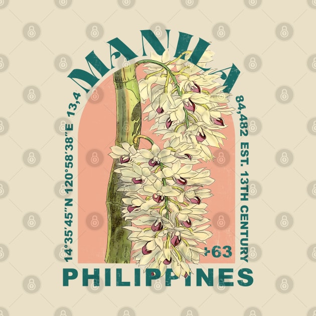 Manila Philippines Vintage Floral by Pico Originals