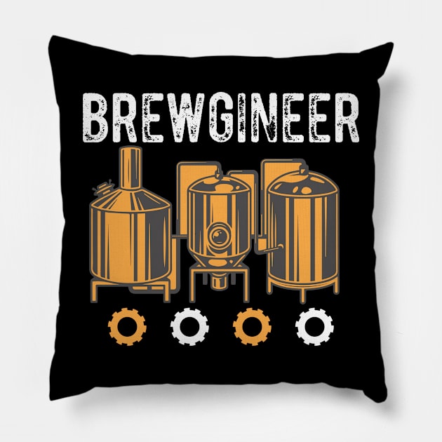 Brewgineer | Craft Beer Homebrewer Pillow by DancingDolphinCrafts