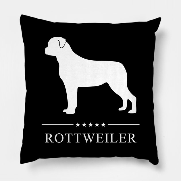 Rottweiler Dog White Silhouette Pillow by millersye