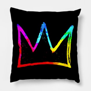 King Crown Basquiat Rainbow Pillow