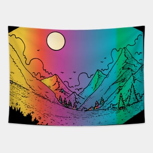 colorful mountains Tapestry