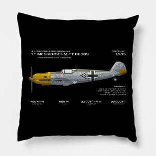 Messerschmitt bf 109 luftwaffe aircraft fighter plane Pillow