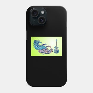 blue gitar in windy moonlight Phone Case